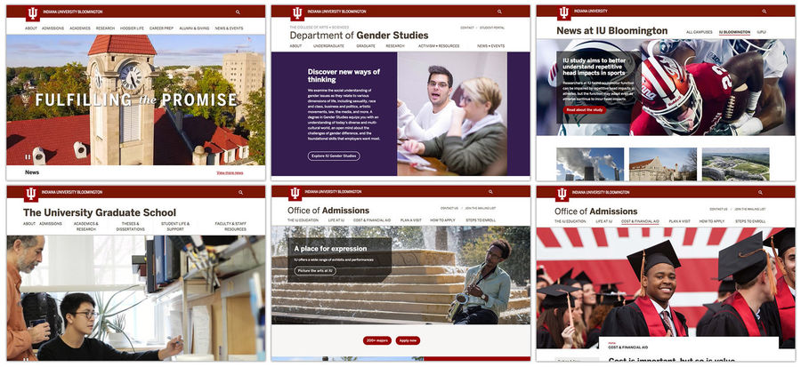 Indiana University Branding Example Websites