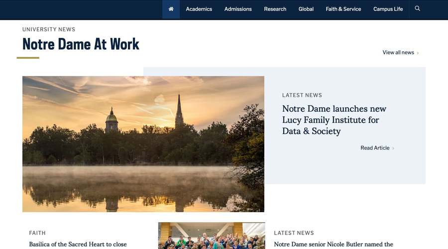 Nd University Of Notre Dame Home At Work Section
