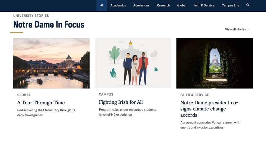 Nd University Of Notre Dame Home In Focus Section