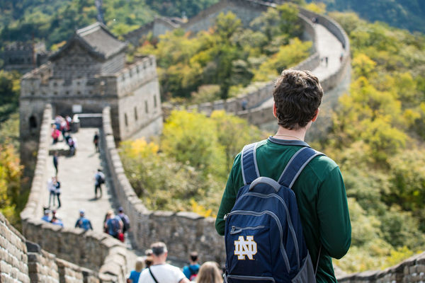 Student at the Great Wall of China