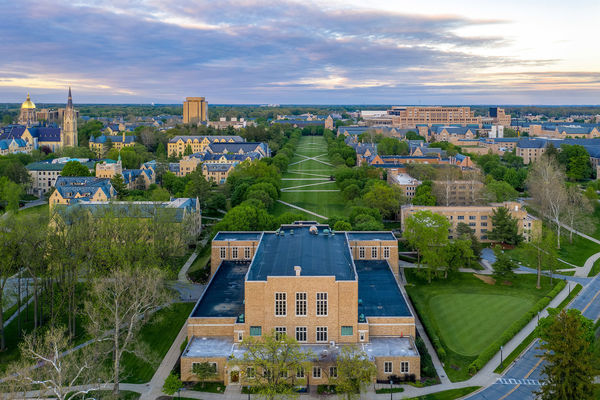Aerial of South Quad looking east